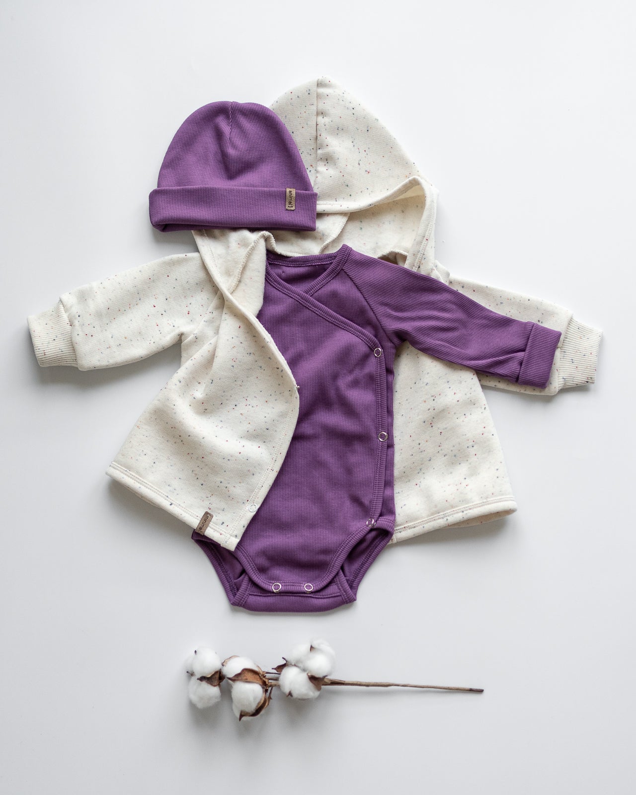 Baby body suit ・wrap adjustable fit・purple