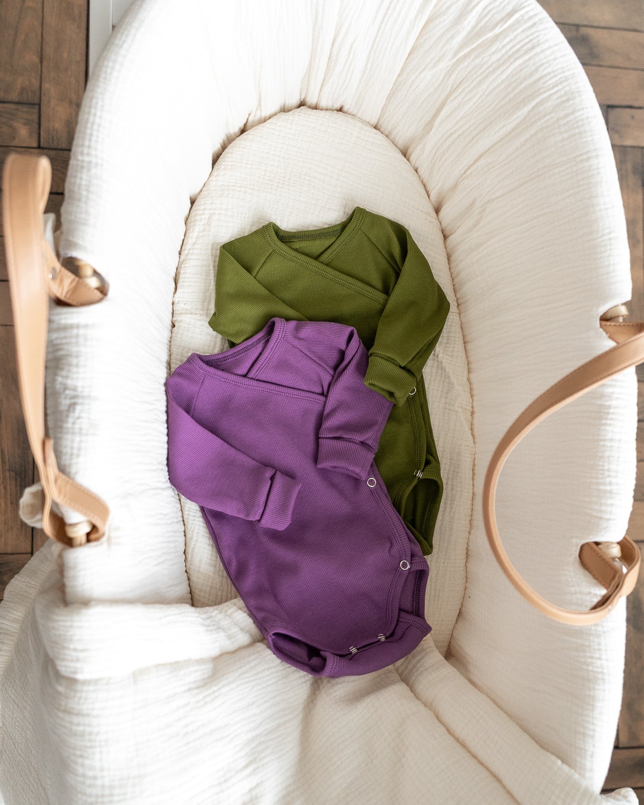 Baby body suit ・wrap adjustable fit・purple