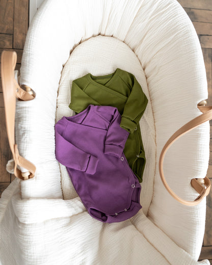 Baby body suit ・wrap adjustable fit・purple