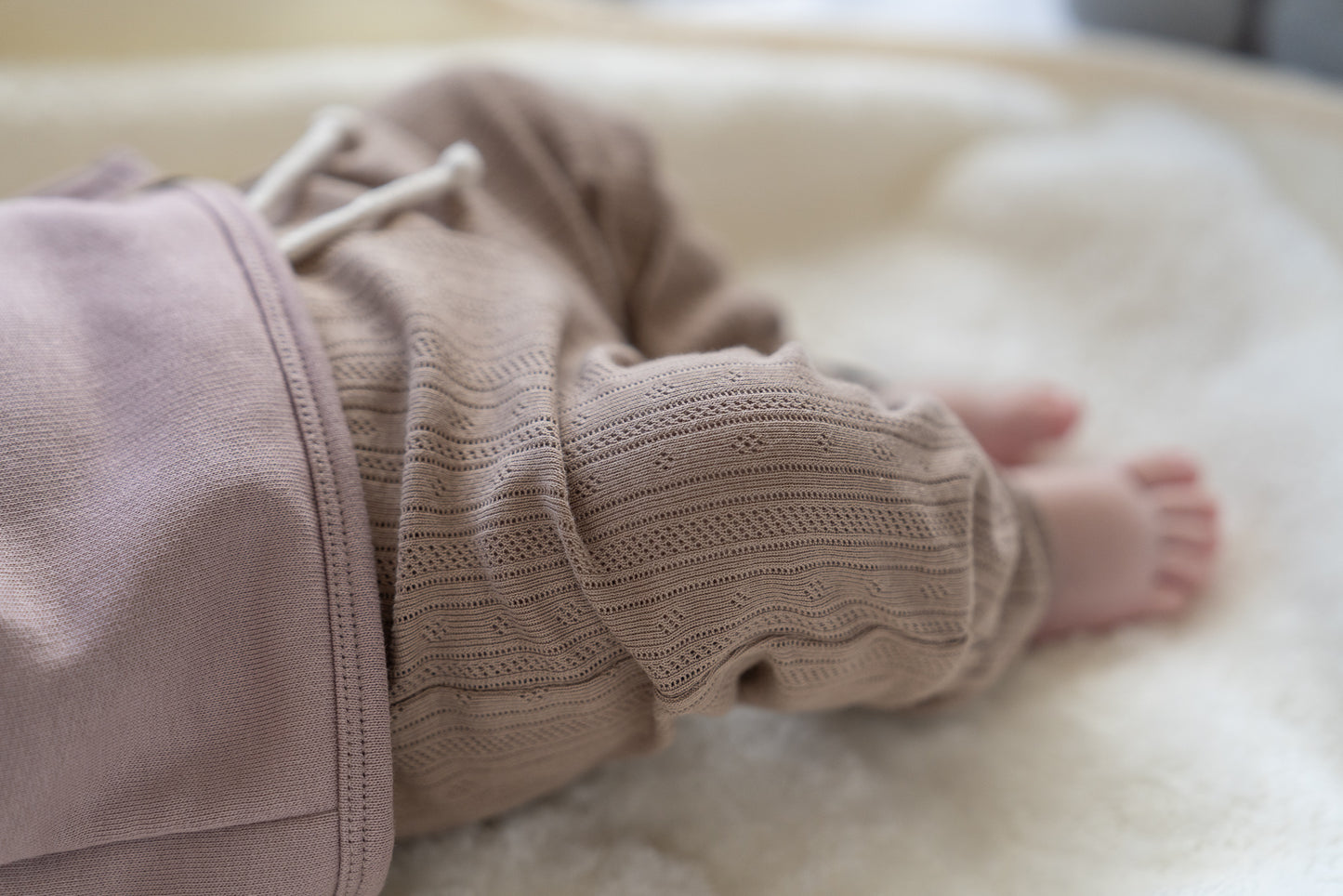 Newborn pants pointelle brown