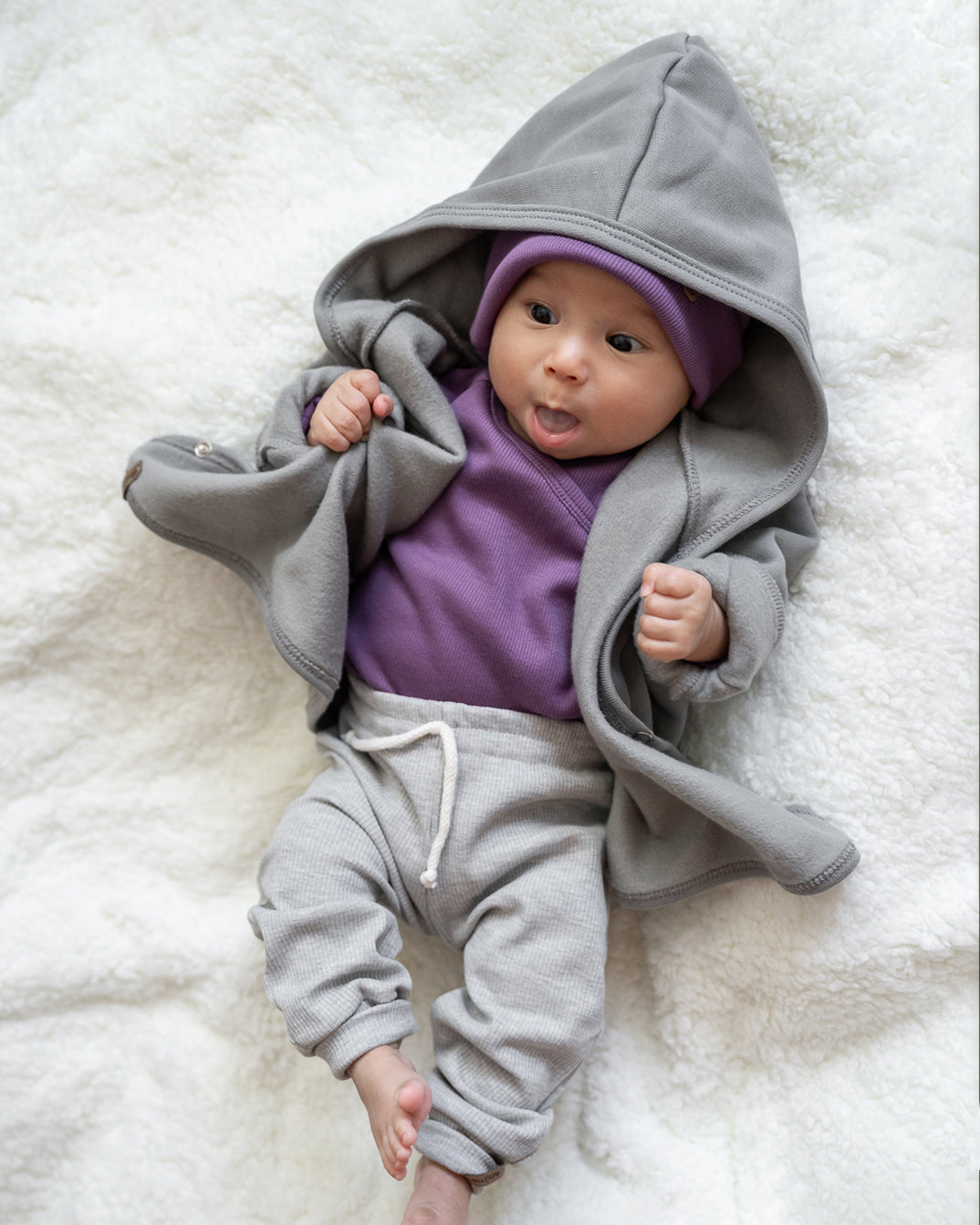 Baby body suit ・wrap adjustable fit・purple
