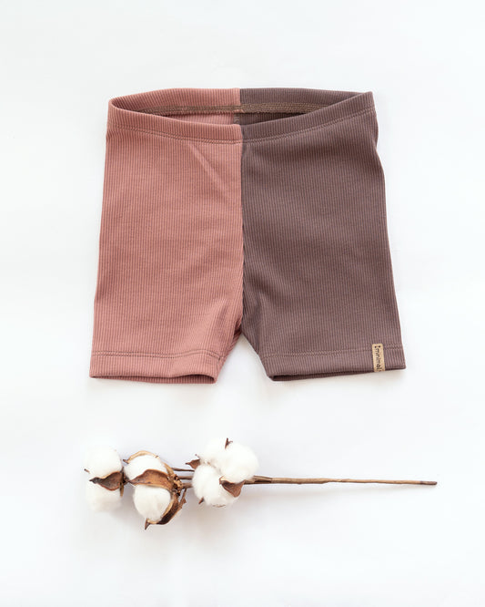 Shorts・two-tone color・ribbed